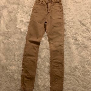 Missguided lace up tan jeans